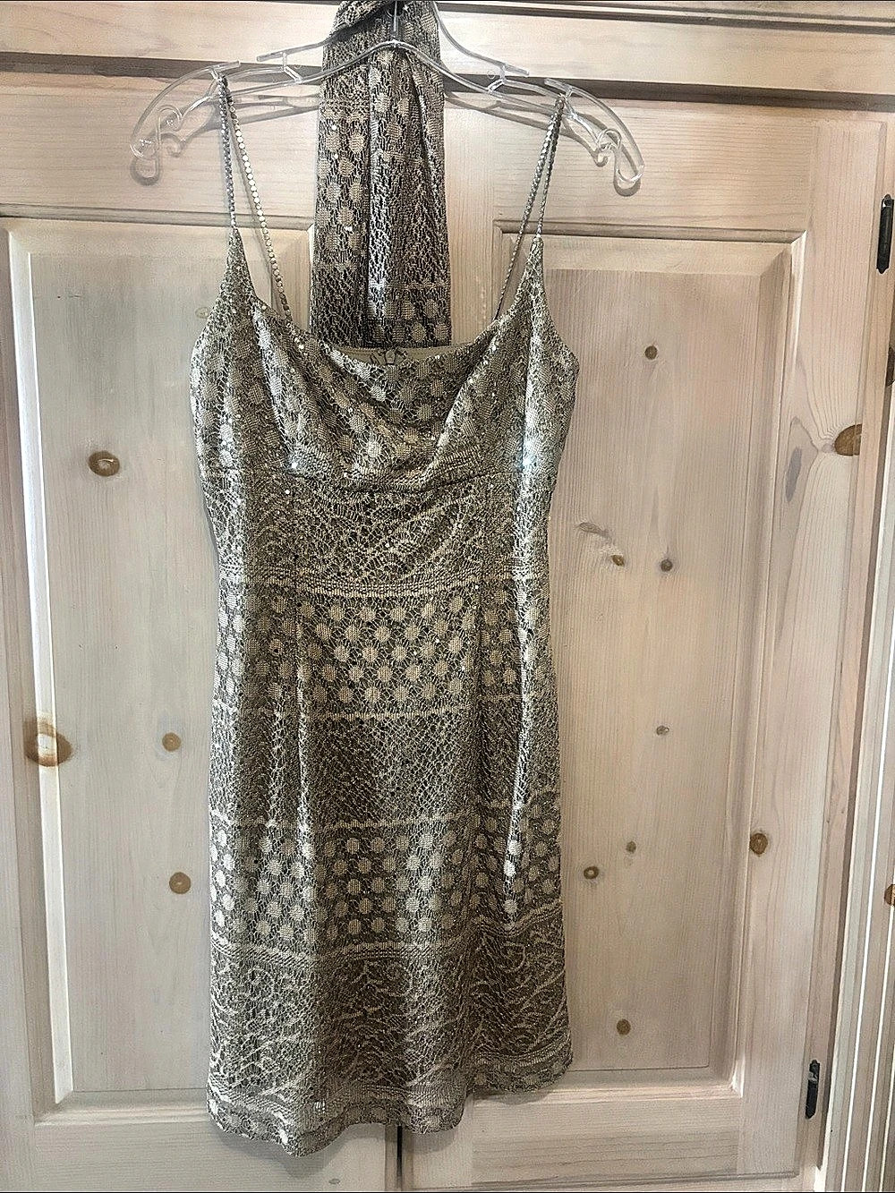 BARI JAY Metallic Geometric Mini Dress Like New